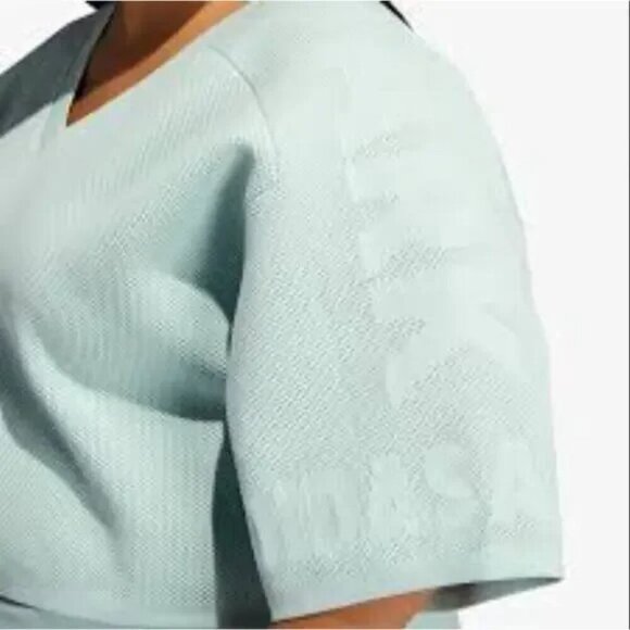 Adidas x Ivy Park Mint Green Top XL NWT Knit Crop Jersey Shirt $85 - Picture 3 of 10